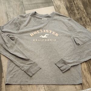 Hollister Gray Long Sleeve Shirt Xs